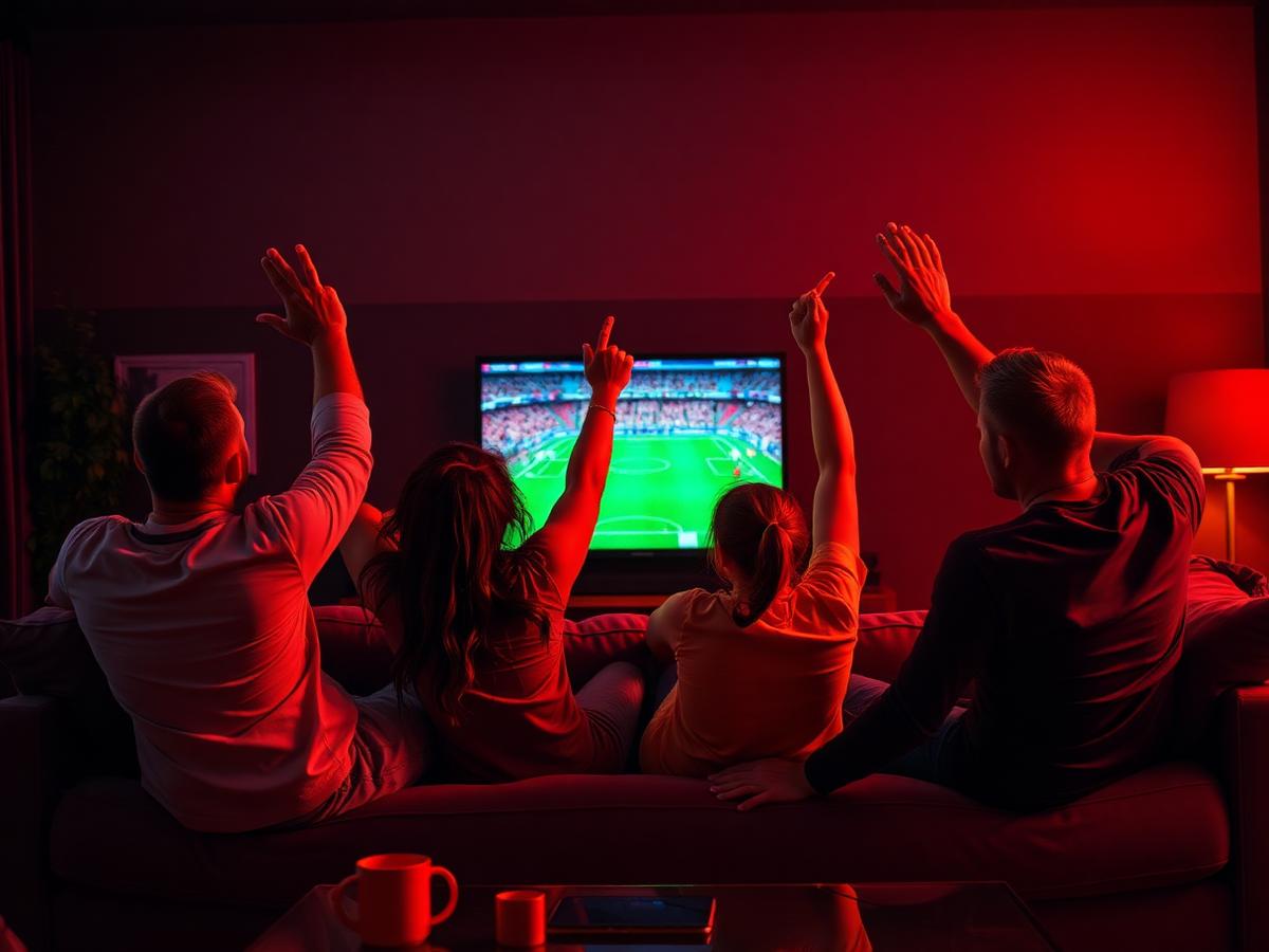 Friends watching sports