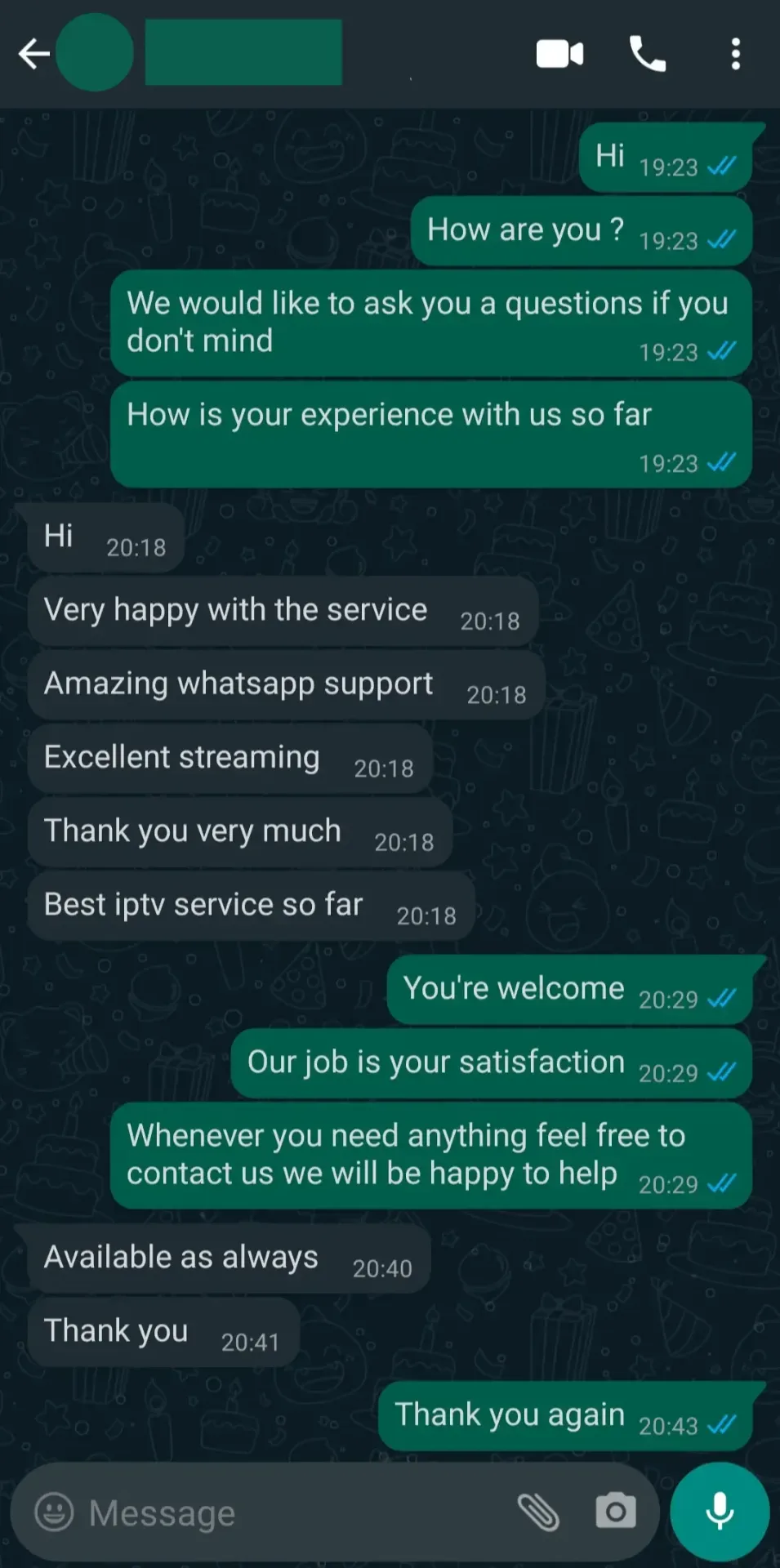 WhatsApp review — Best IPTV service so far